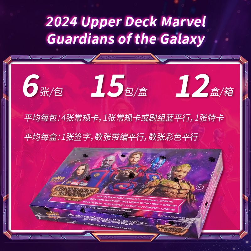 2024 UD 银河护卫队收藏卡漫威HOBBY 盲盒 球星卡 优卡赏星爵签字