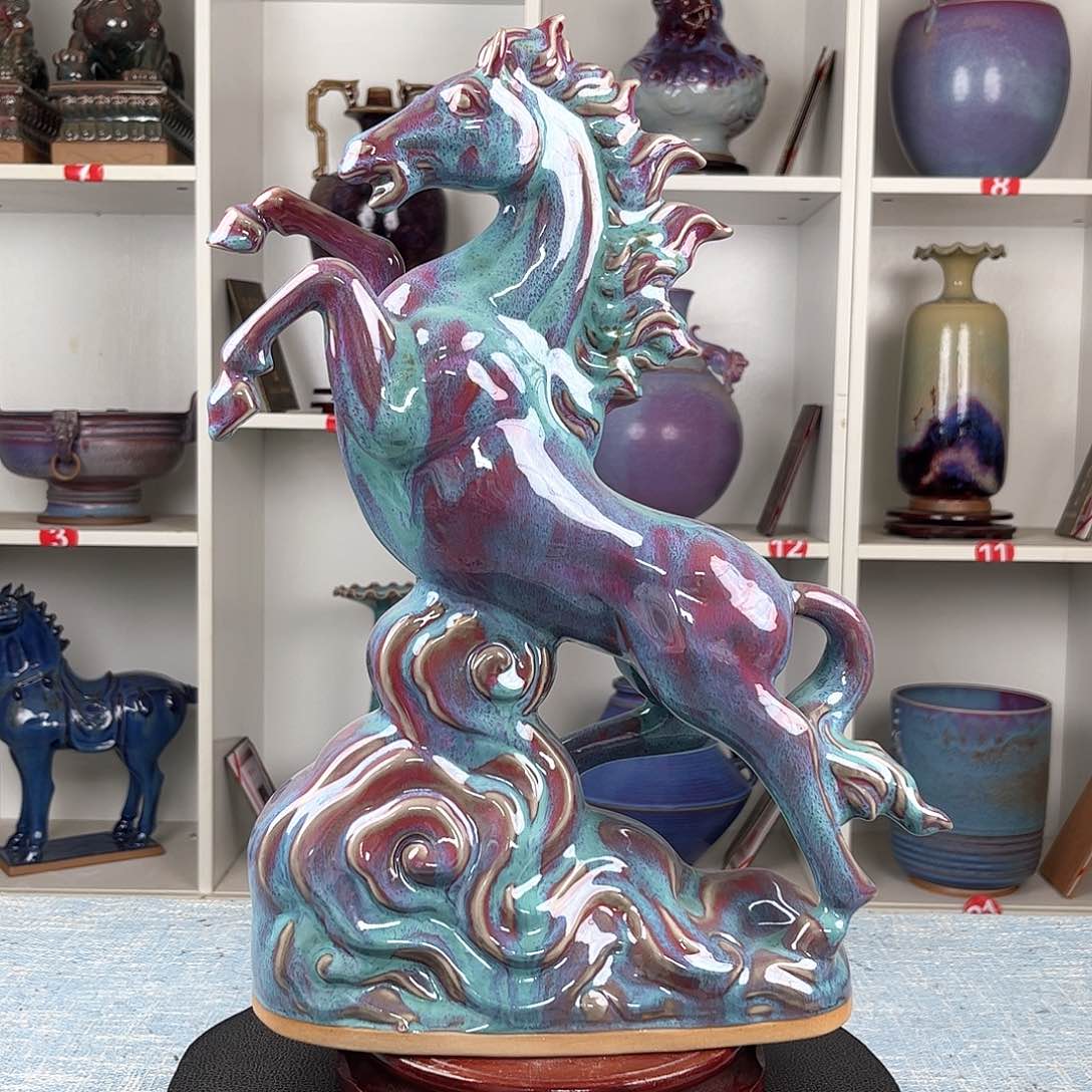 瓷片旺*马到成功摆件