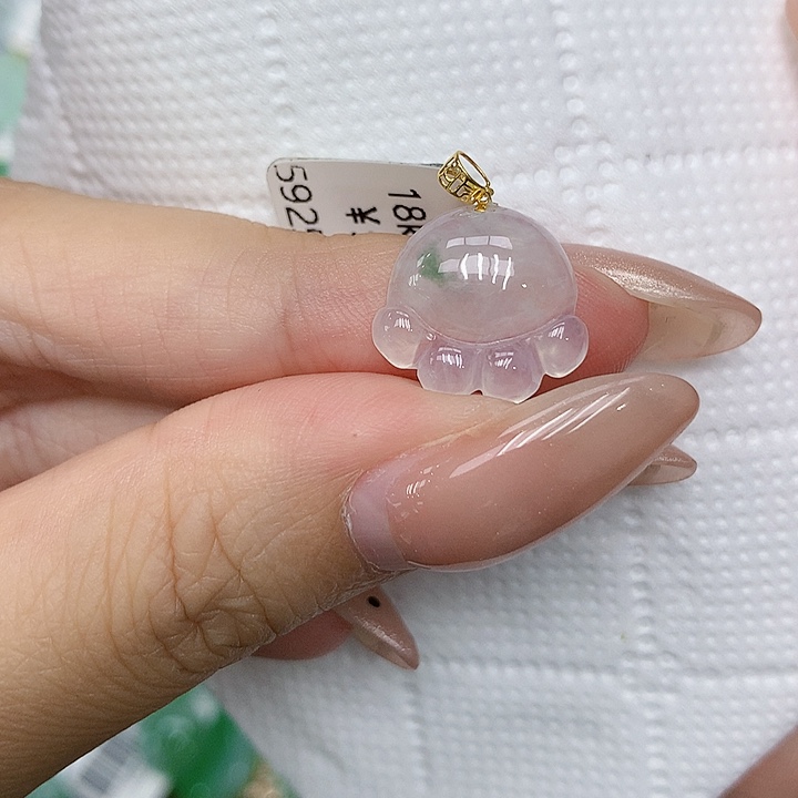 颈饰18K金镶嵌翡翠