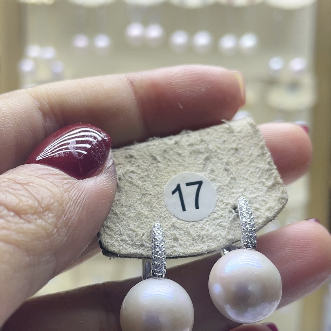 淡水珍珠耳饰银S925镶嵌