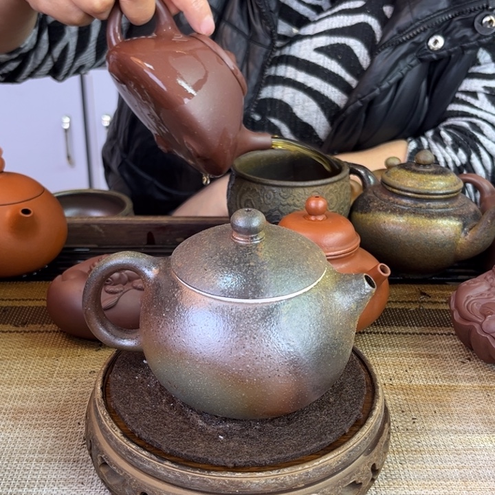 紫砂茶壶紫泥柴烧260cc