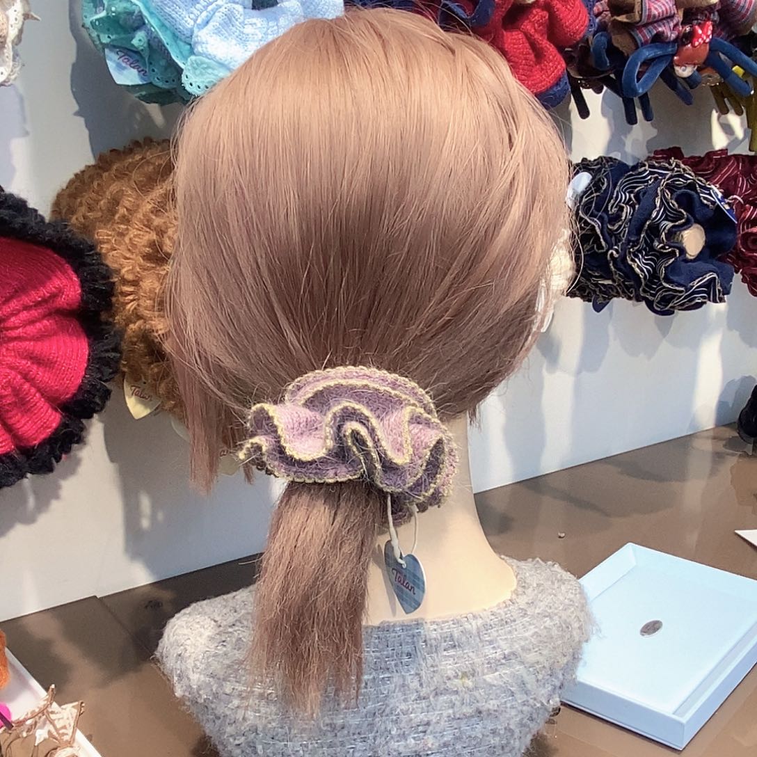 布艺铁合金紫色毛线发圈