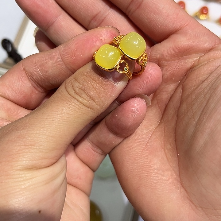 和田玉银S925镶嵌戒指多样性发货拍一发一