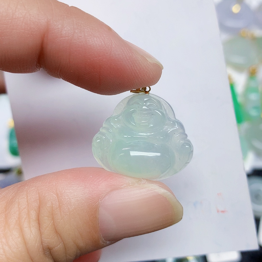 翡翠18K金镶嵌颈饰3556788