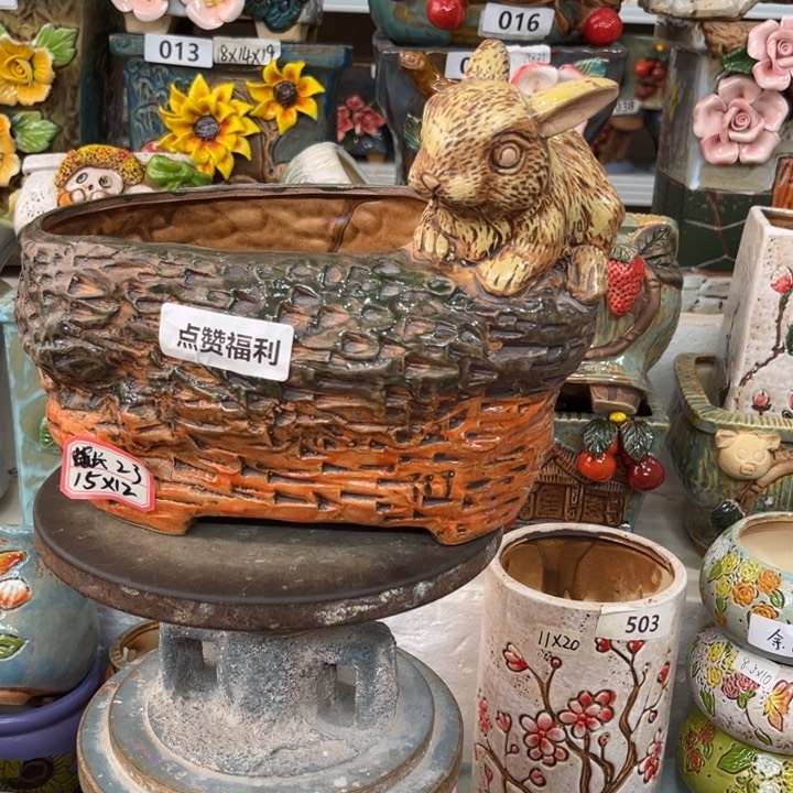 紫砂花盆粗陶材质多肉花盆