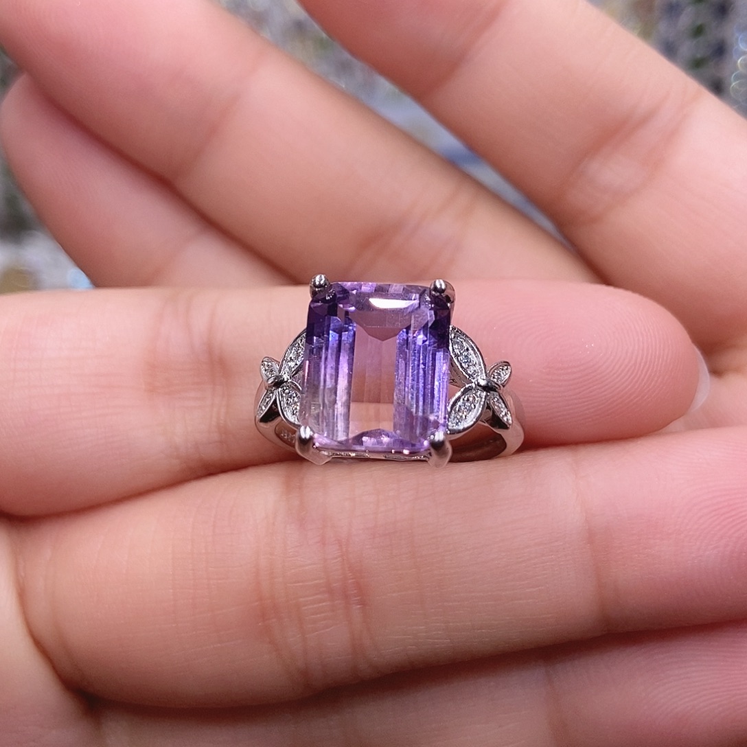 水晶戒指银S925镶嵌