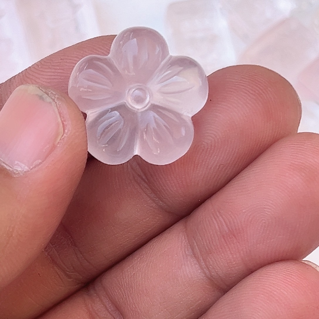 手串银S925镶嵌水晶l****y粉水晶花