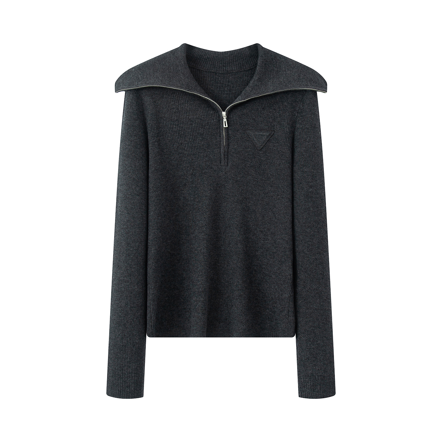 迪*家上衣商场同款2025秋冬新品简约休闲半拉链翻领针织衫7191