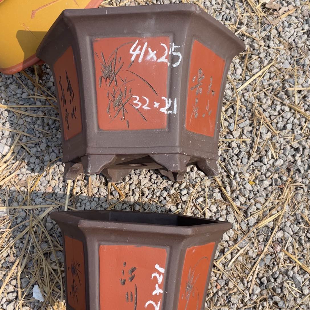 紫砂六角 一套俩支