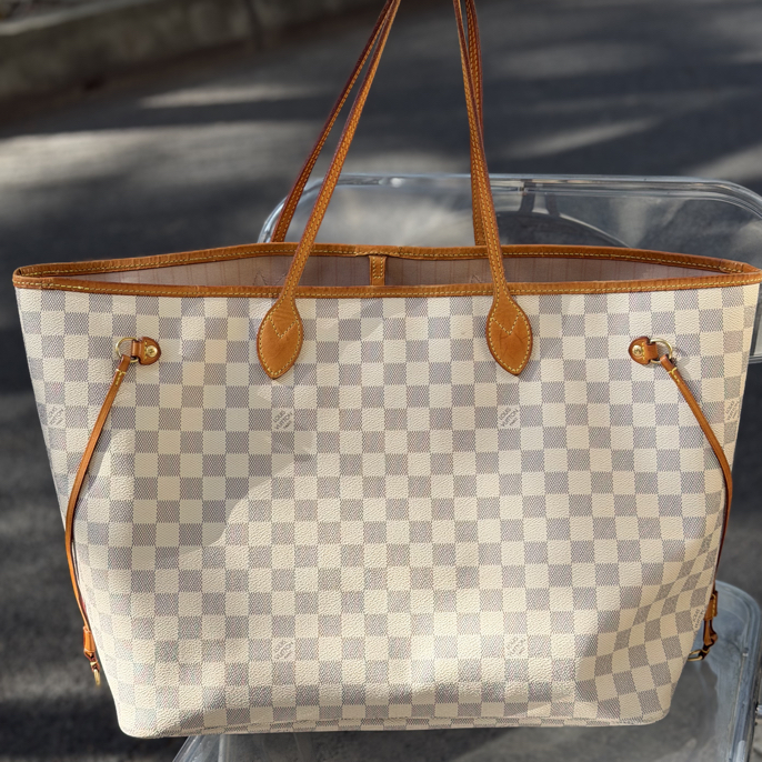 95新 LouisVuitton/路易威登 白棋盘格NF大号 经典百搭