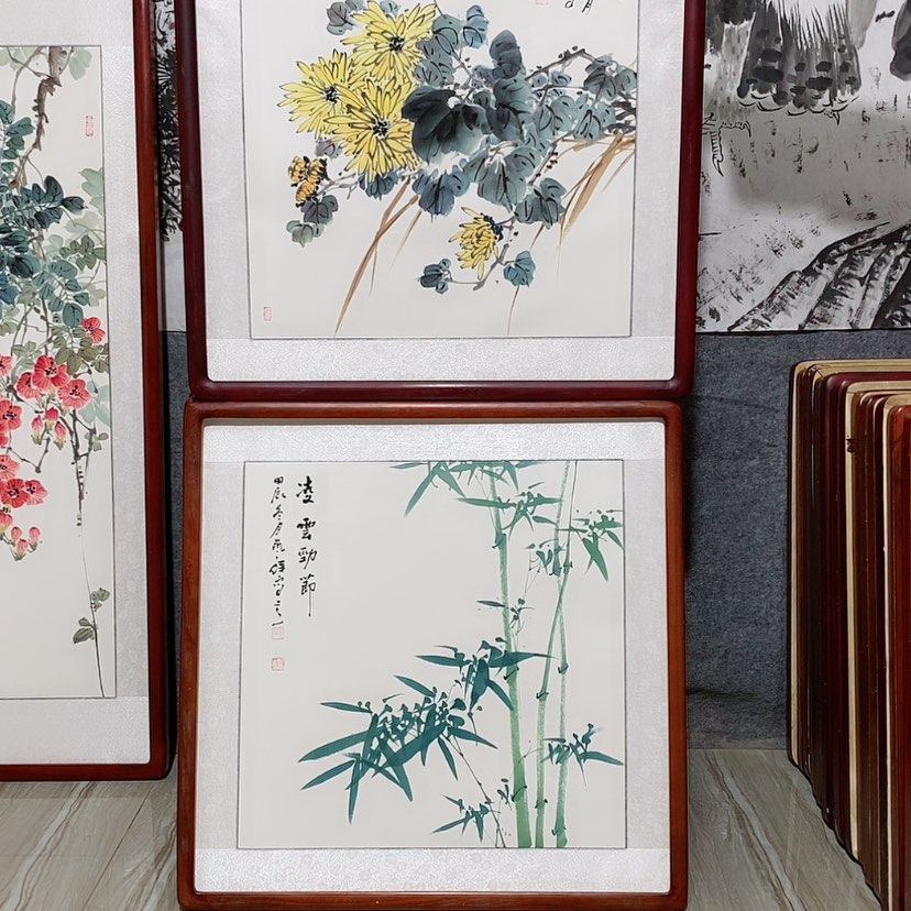 【闪购商品】国画书画作品带框65.×65厘米
