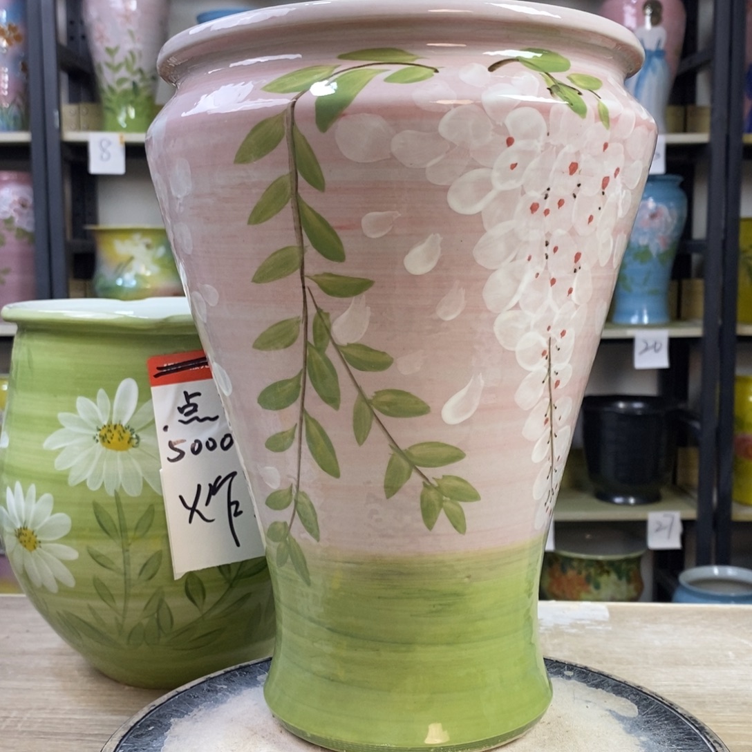 景德镇手工手绘陶瓷花盆