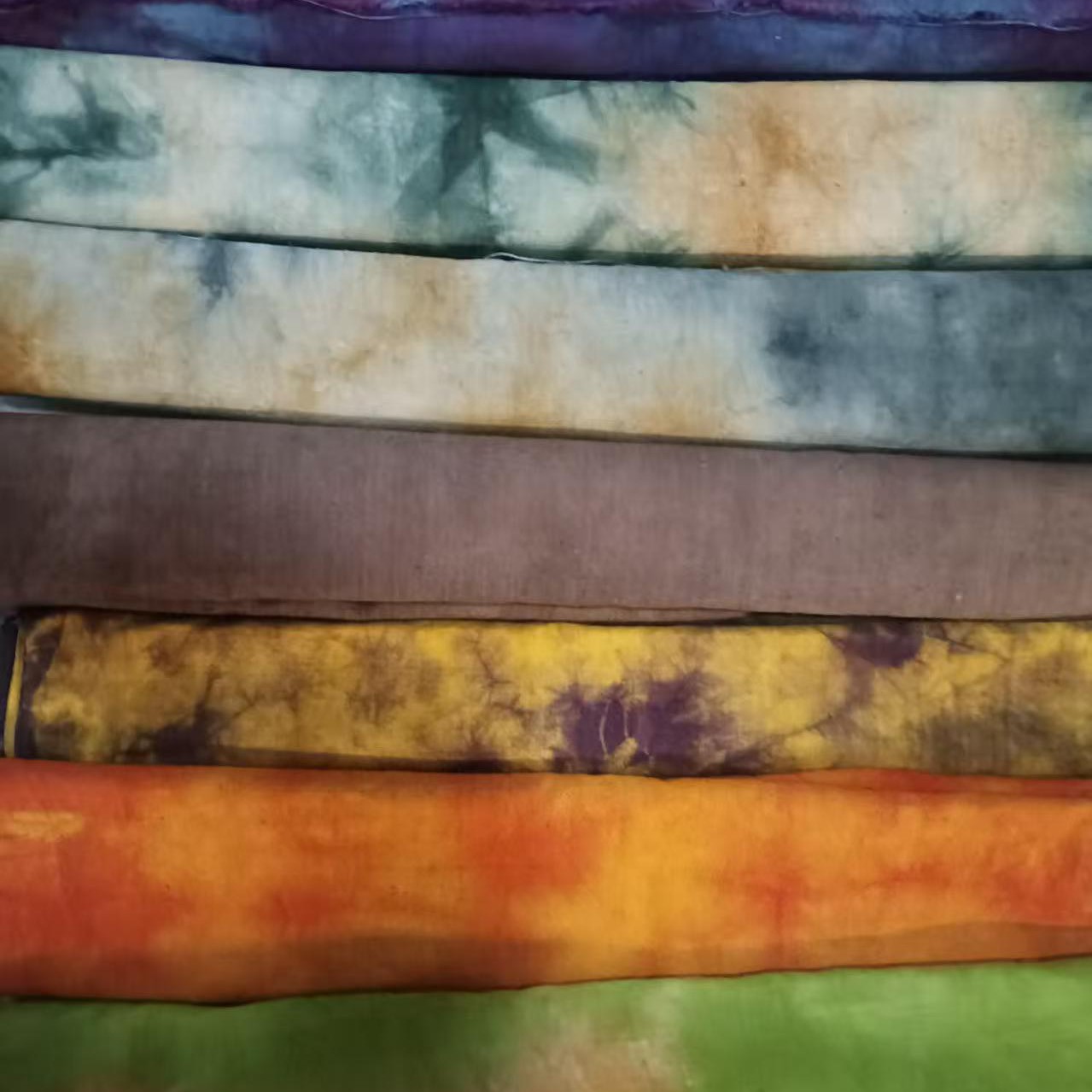 手工植物染扎染手织土布面料幅宽40 - 50