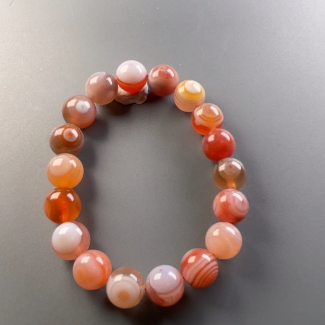 南红玛瑙天然原矿杨柳小庄天眼单圈卡10+未镶嵌