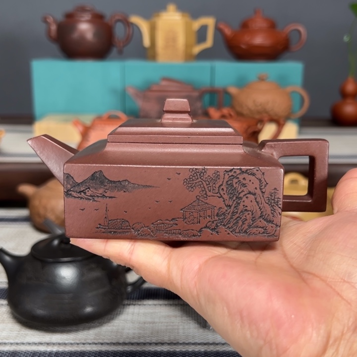 紫砂茶壶淡**生方山紫泥