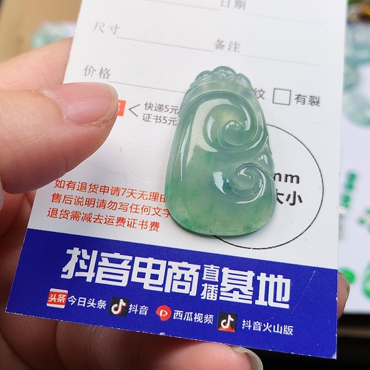 翡翠吊坠(不含链)未镶嵌海如意