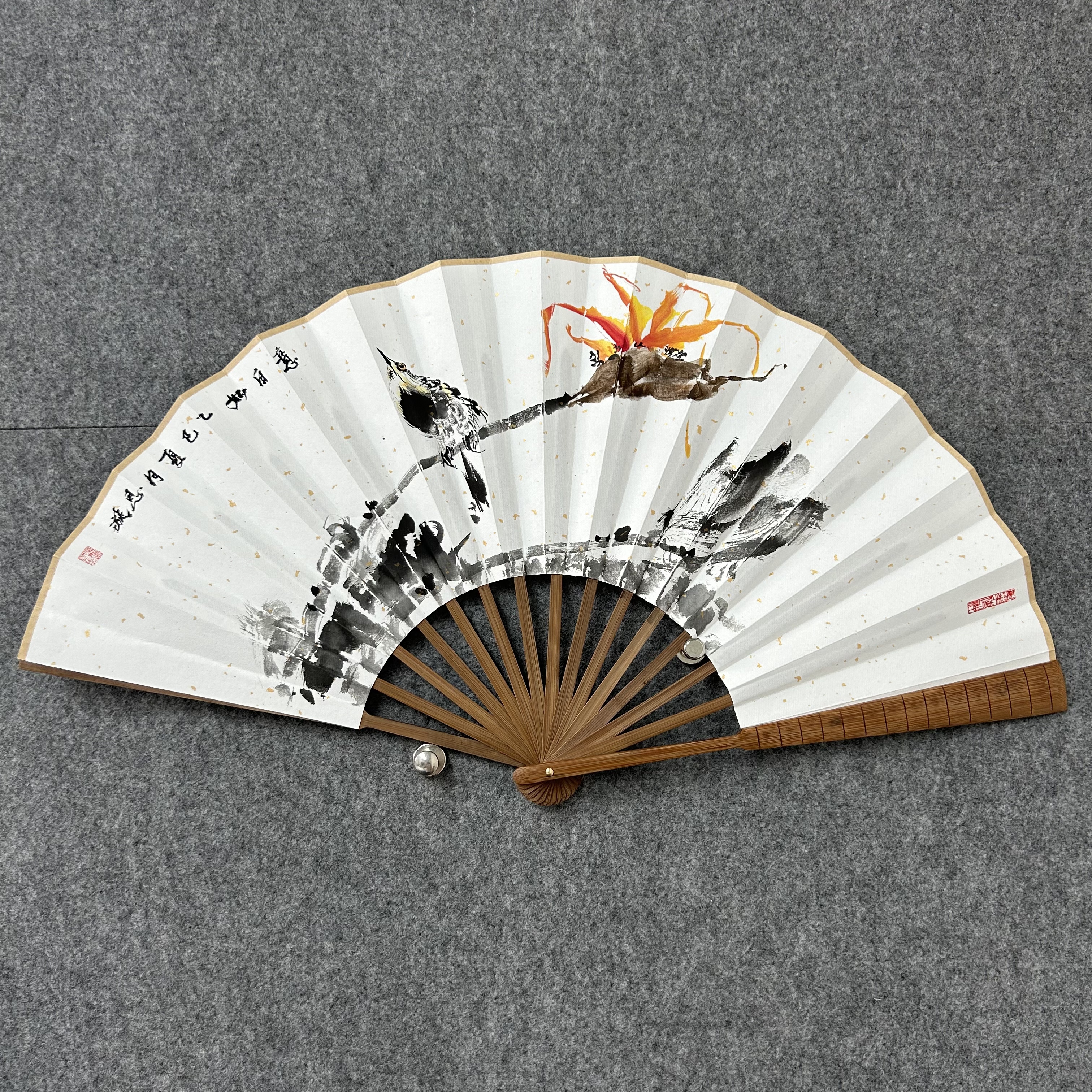 手绘国画扇面意自如