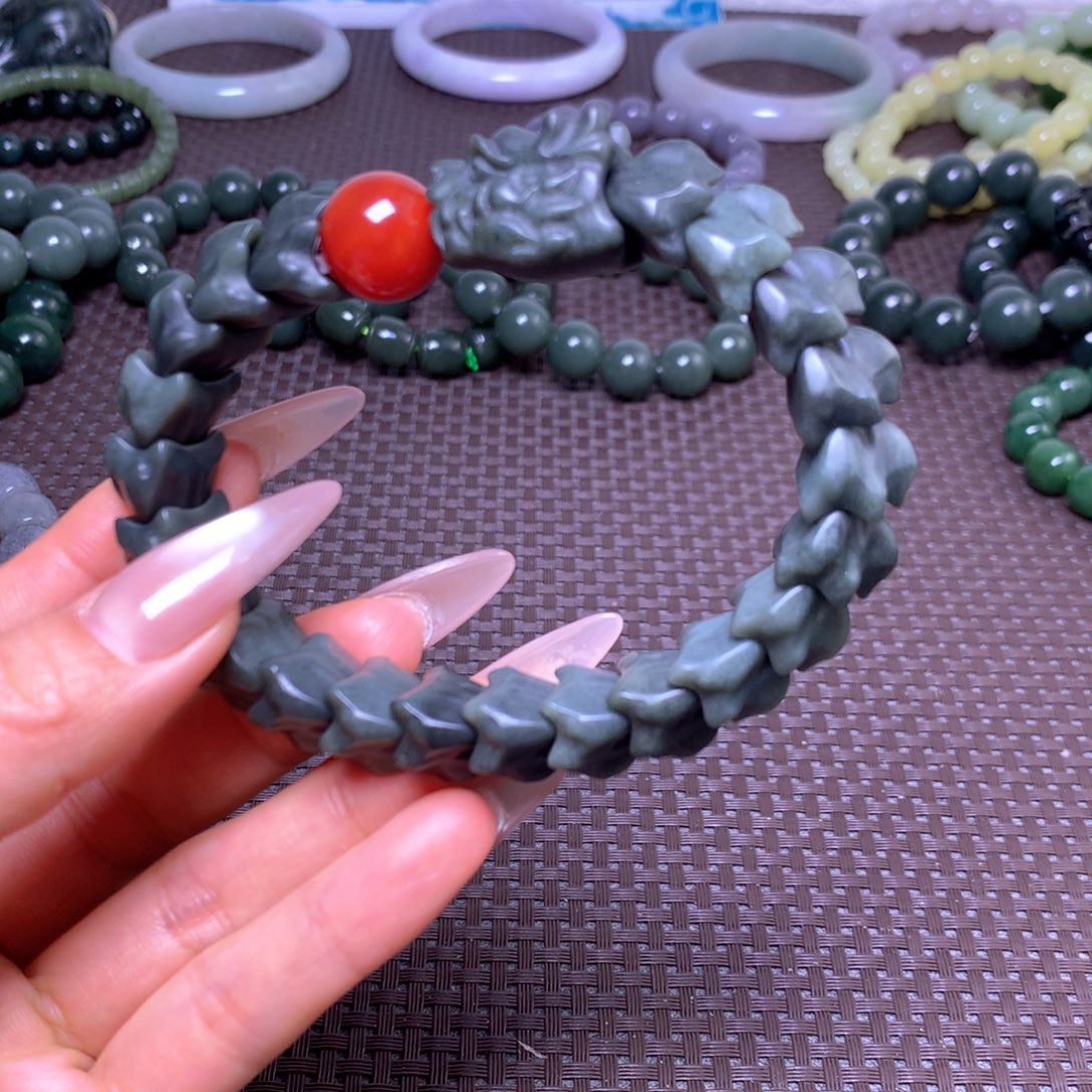 和田玉未镶嵌手串卡15