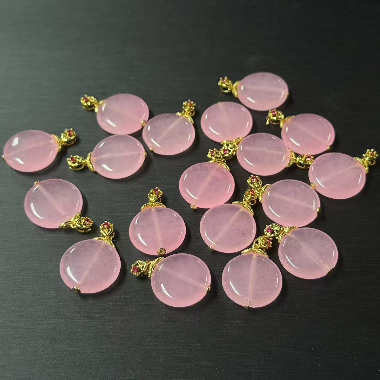 粉晶圆牌吊坠*（多样性发一件）