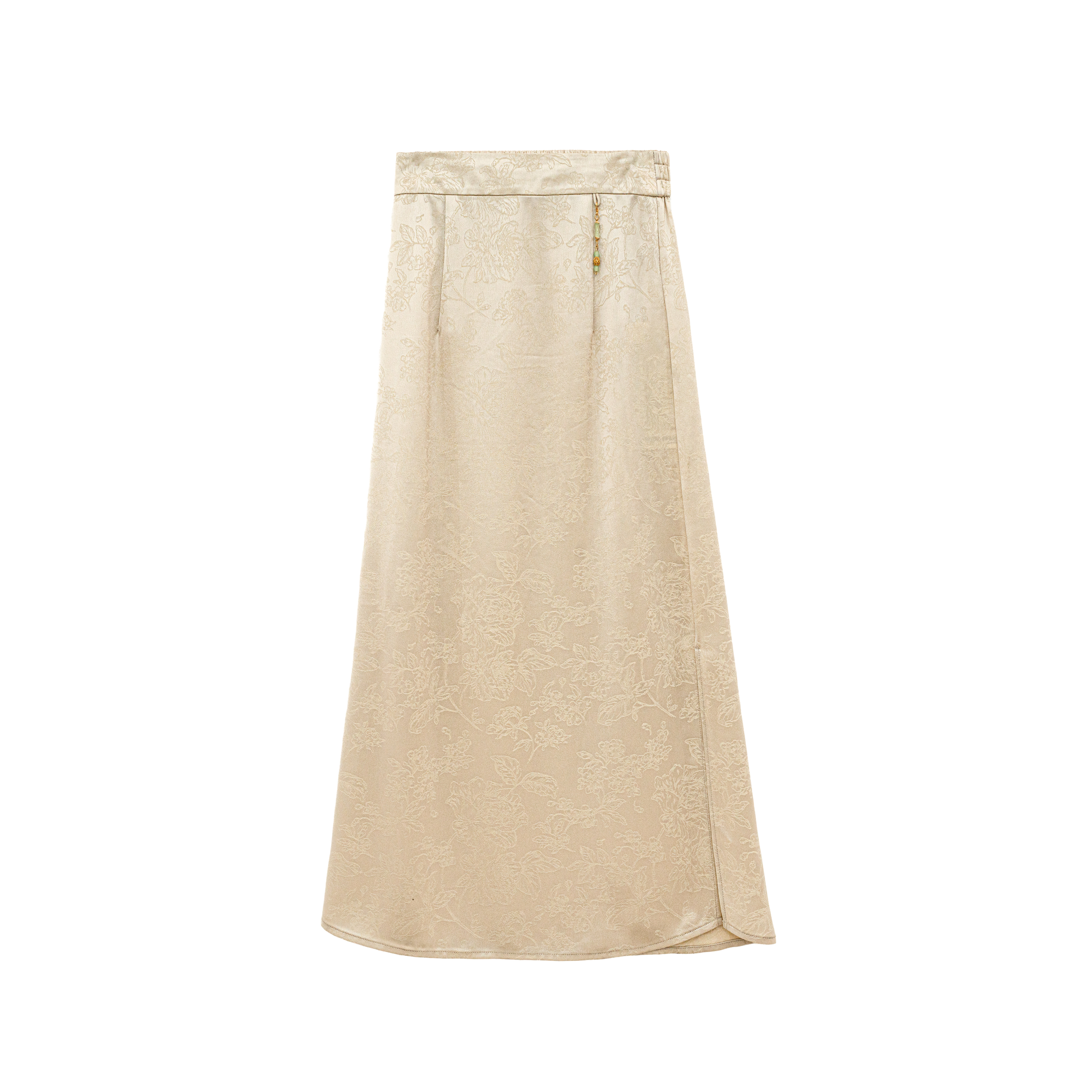 【初见】新中式醋酸缎面提花直筒显瘦半身裙A522079