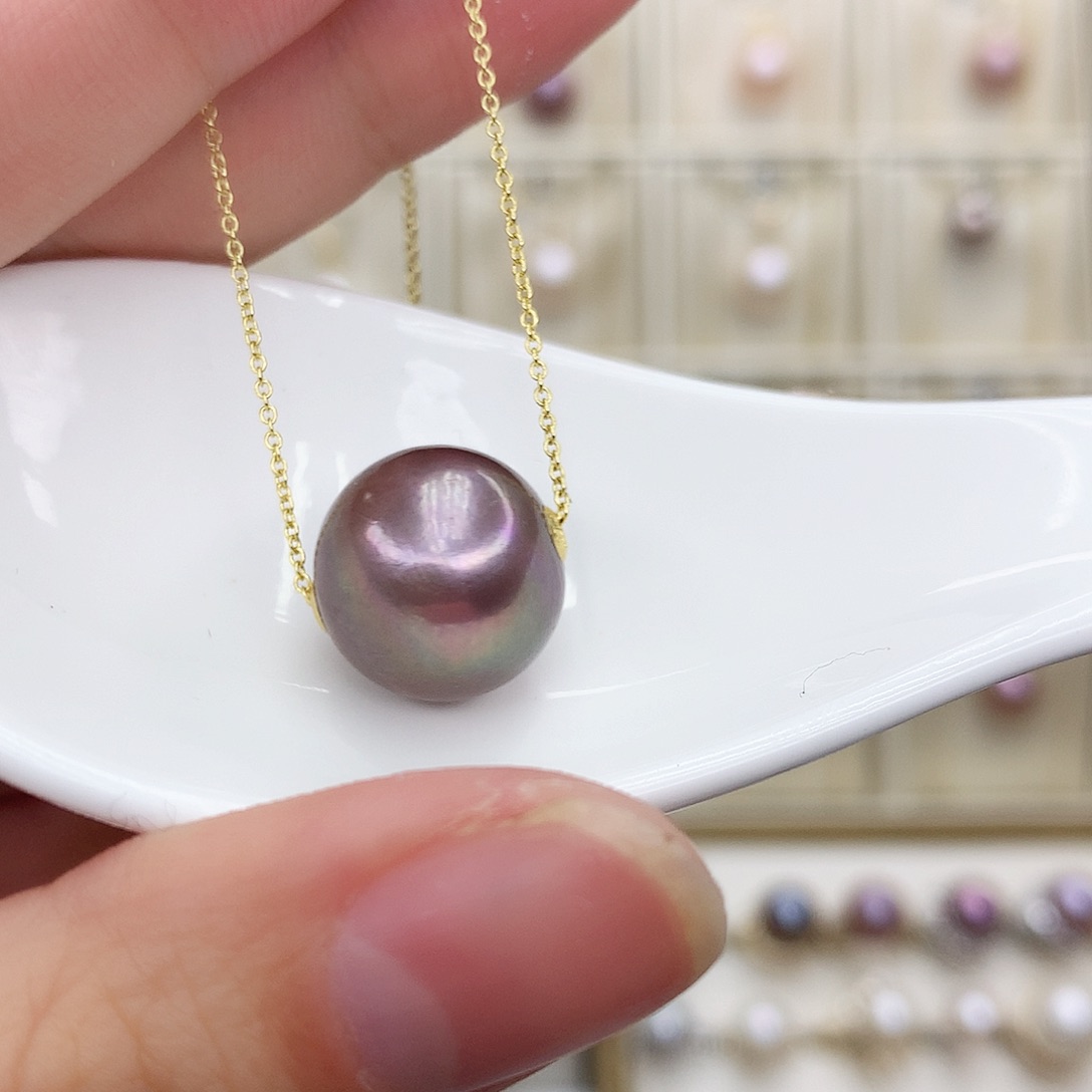 淡水珍珠颈饰18K金镶嵌