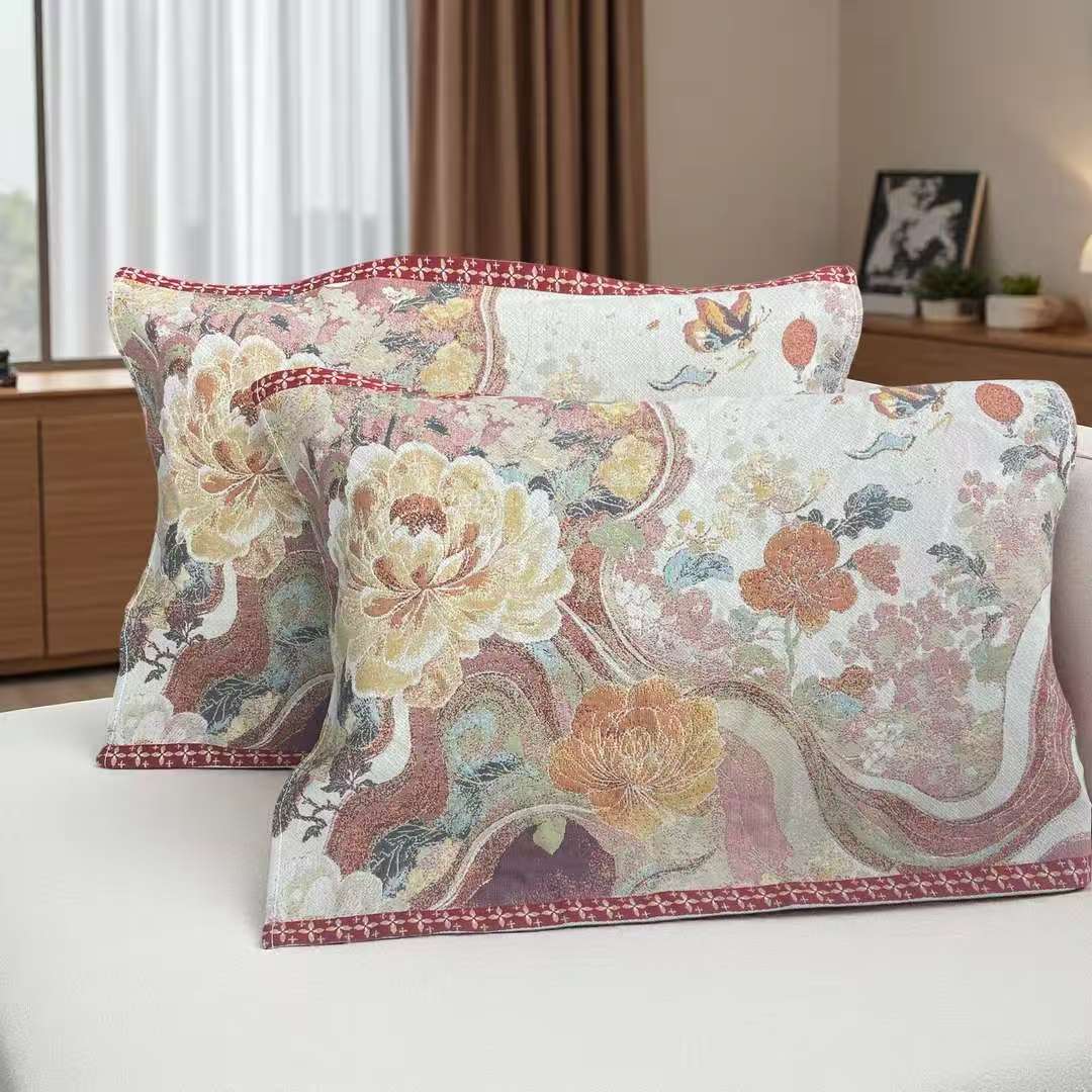 大明宫礼盒纱布枕巾--花澜蝶舞