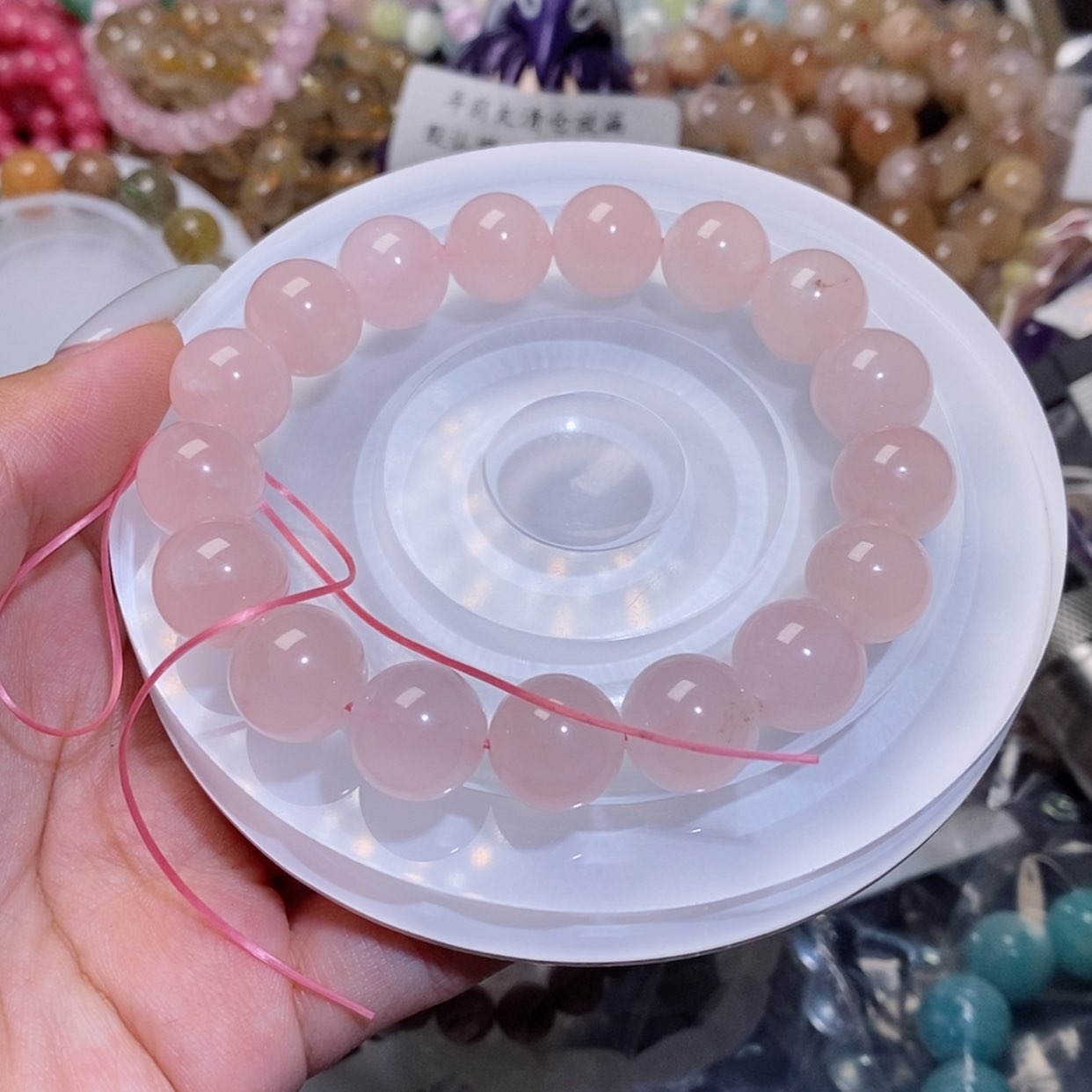 【闪购商品】水晶手链银S925镶嵌马粉130