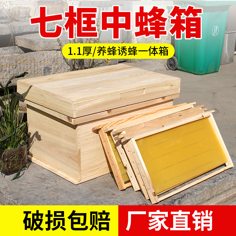 七框中蜂箱养蜂专用工具土蜂箱诱蜂防逃温蜂桶诱蜂箱蜂场养蜂物资