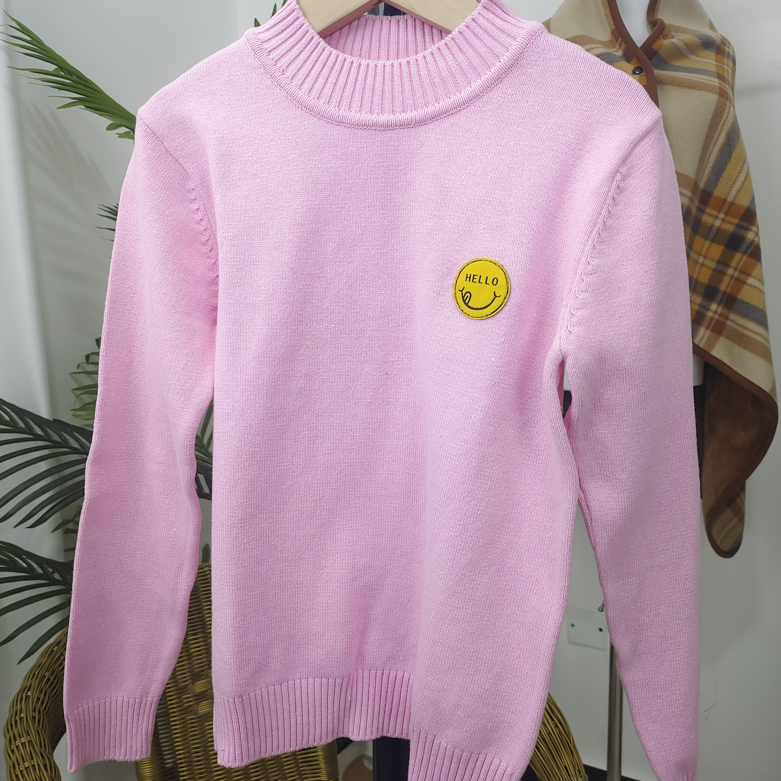 儿童笑脸针织毛衣春秋款