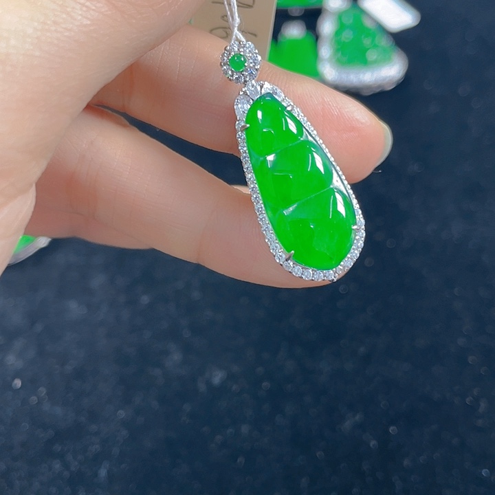 翡翠银S925镶嵌吊坠(不含链)