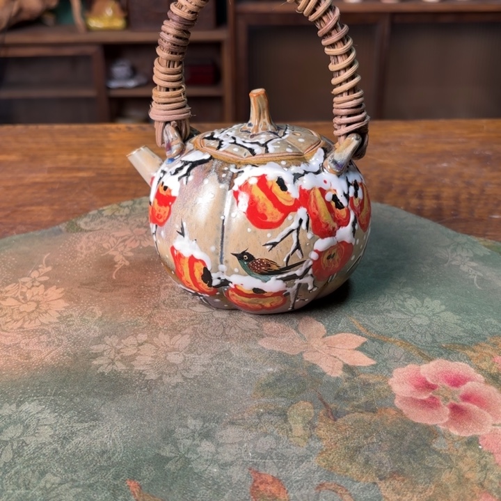 柴烧纯手工手绘陶瓷