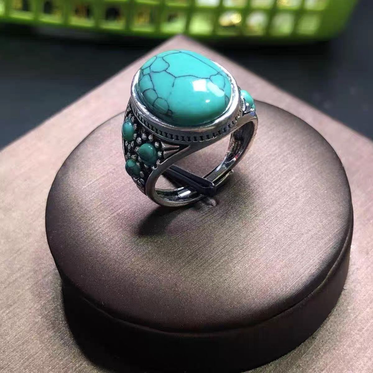 开口可调节戒指欧美椭圆形纹路指环ZD0650