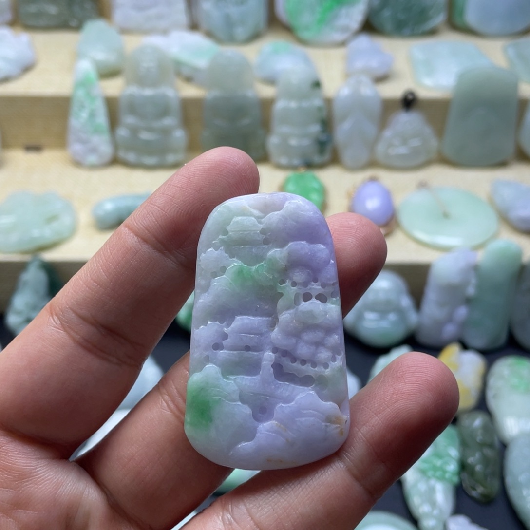 翡翠未镶嵌颈饰纯天然翡翠
