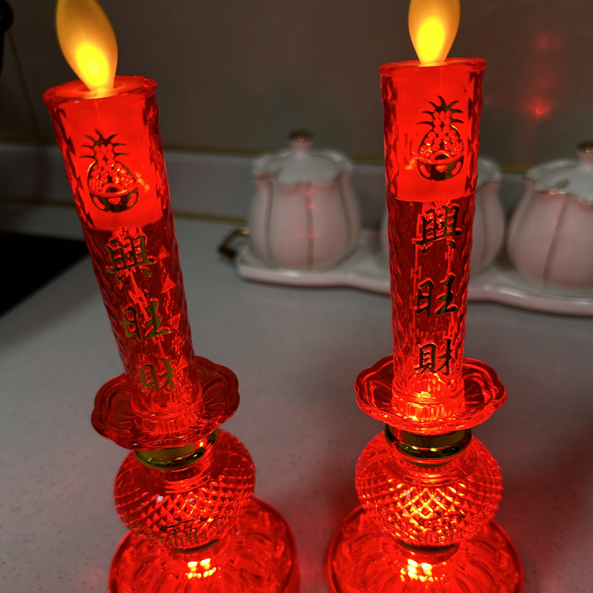 新款电双用蜡烛一对