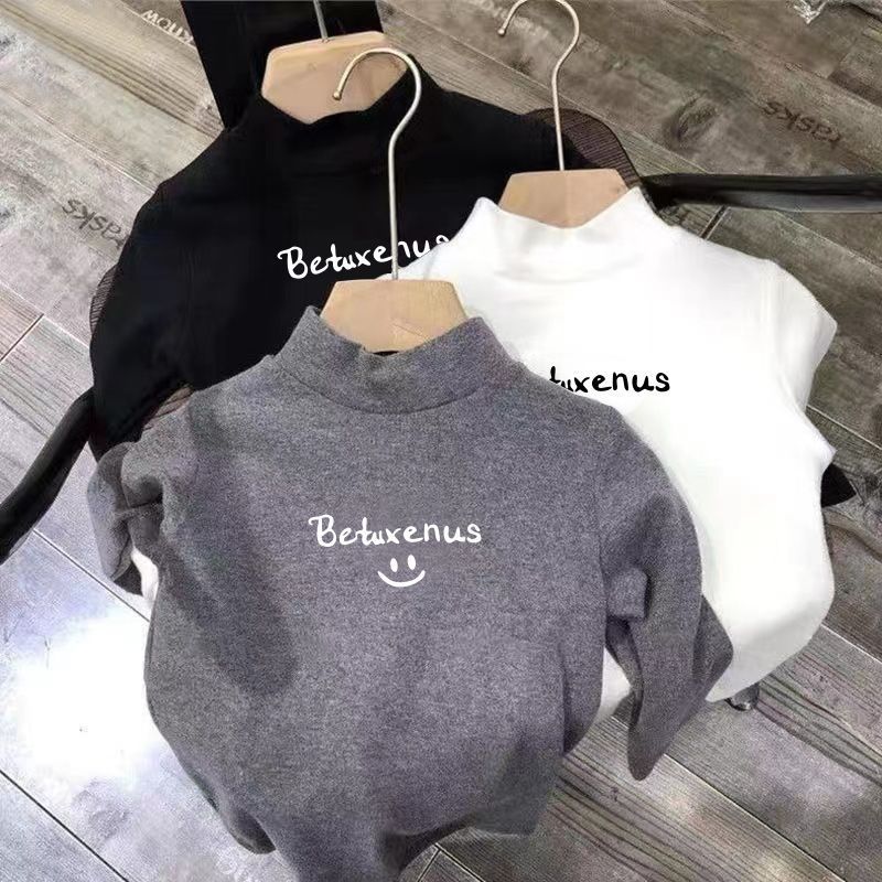 儿童新款德绒秋冬贴身打底衫男童磨毛保暖秋衣中小童中领内搭