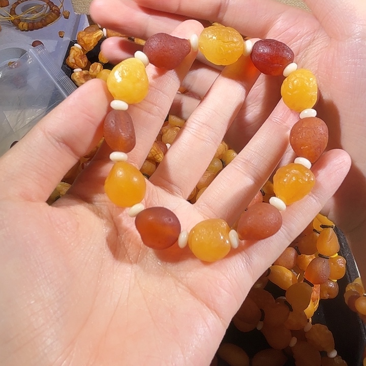 琥珀未镶嵌手链蜜蜡海漂手串