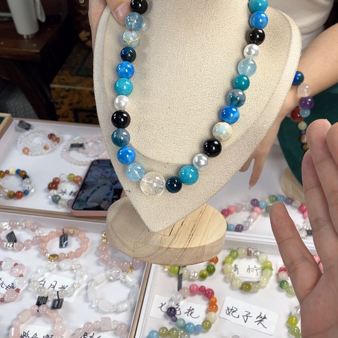 水晶手链银S925镀金镶嵌