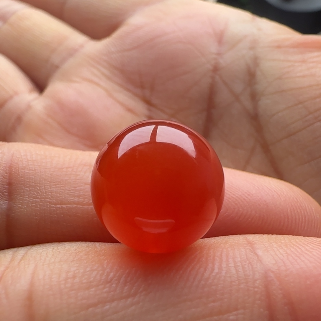 南红玛瑙未镶嵌圆珠13.2白纹