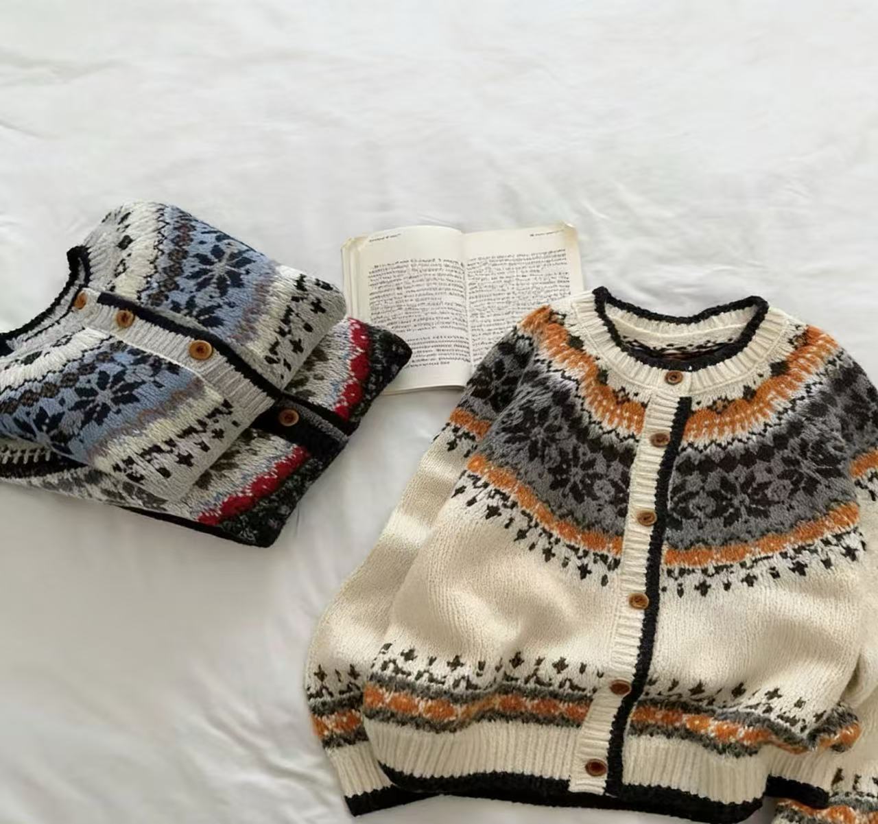 2025秋冬复古时尚韩版宽松网红氛围毛衣（不可高温水洗机洗甩干）