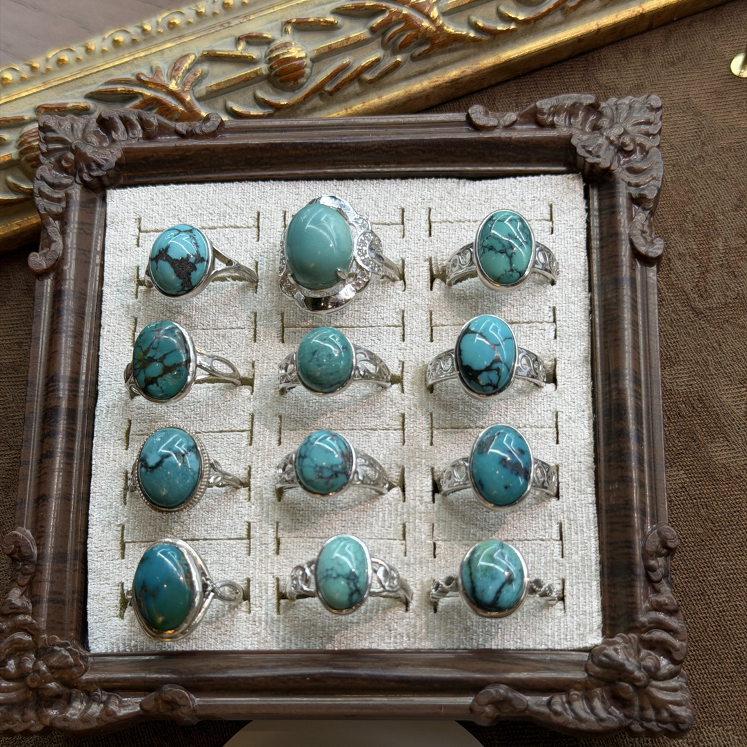 925银戒指 松松戒指925银镶蛋面款（多样性发货）