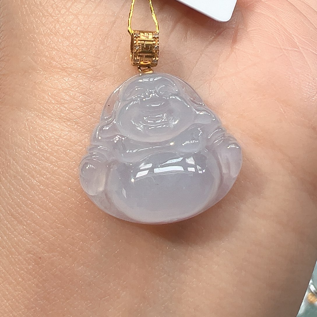 翡翠18K金镶嵌吊坠(不含链)1661