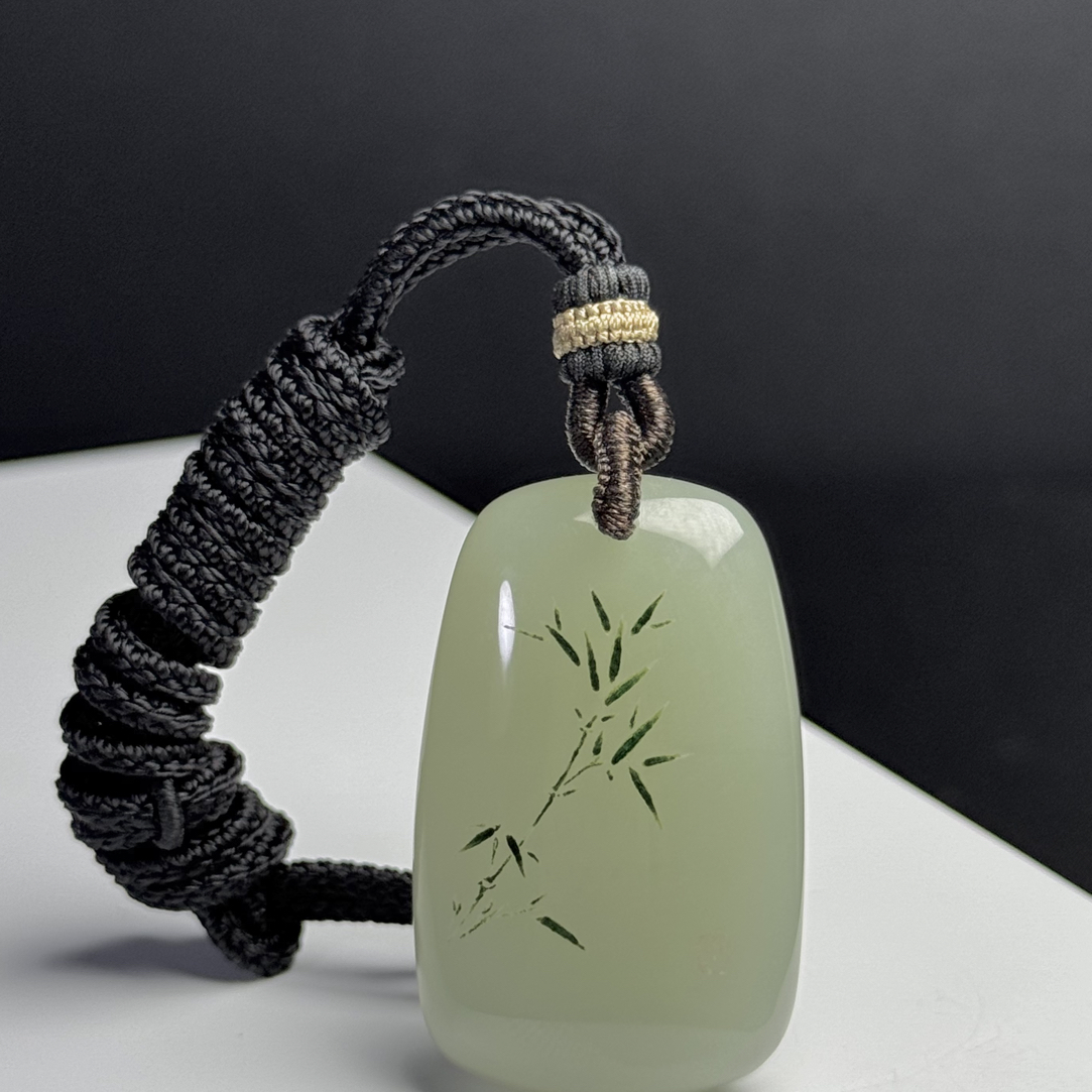 和田玉 晴水 无事牌 吊坠