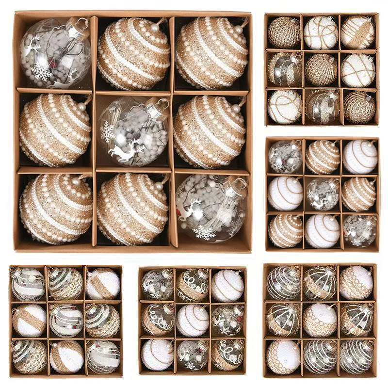 圣诞节装饰品圣诞球吊球挂饰圣诞树挂饰圣诞节挂件8cm礼品球