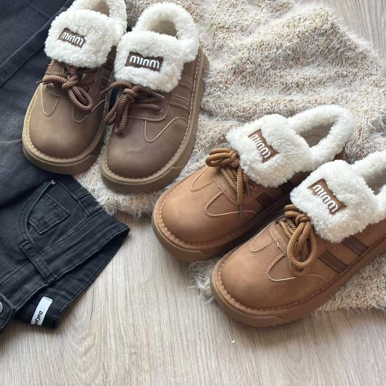 【HISHIYU】968时尚休闲百搭加绒加厚韩版冬季氛围感女鞋