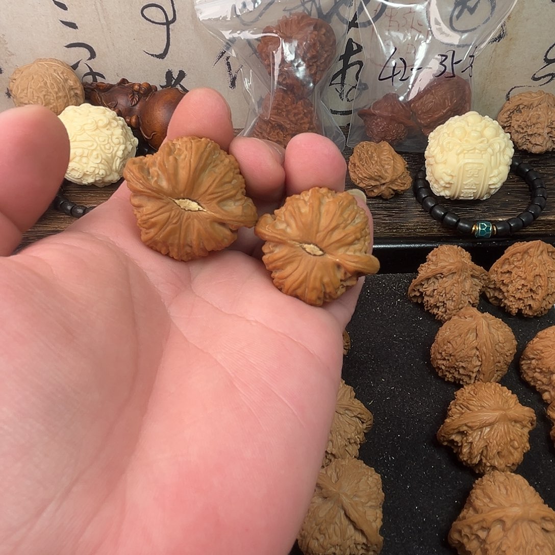 把件文玩核桃白狮子37尺