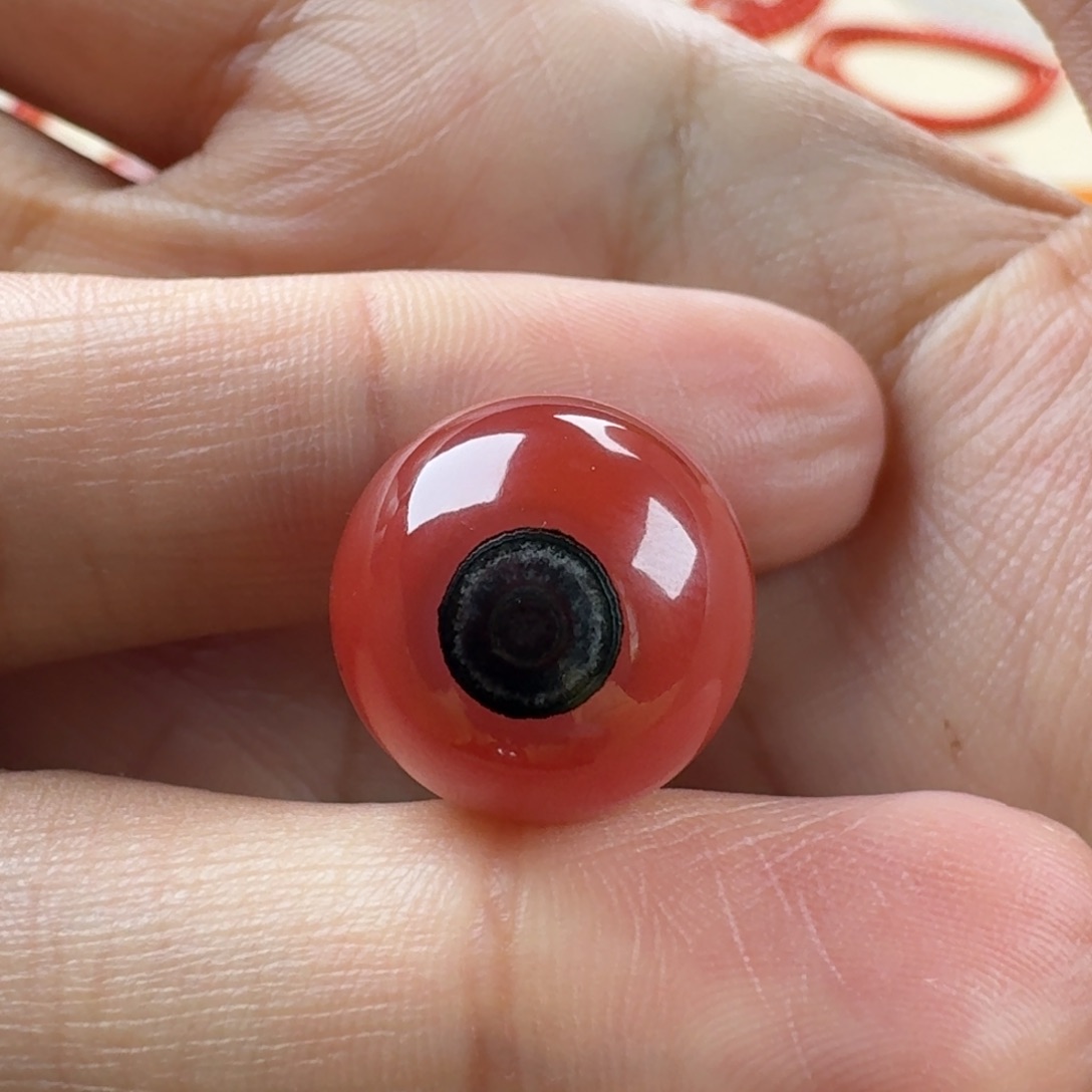 南红玛瑙未镶嵌特色天眼圆珠15.2