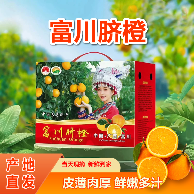 正宗广西富川脐橙新鲜现摘应季水果产地直发多汁香甜