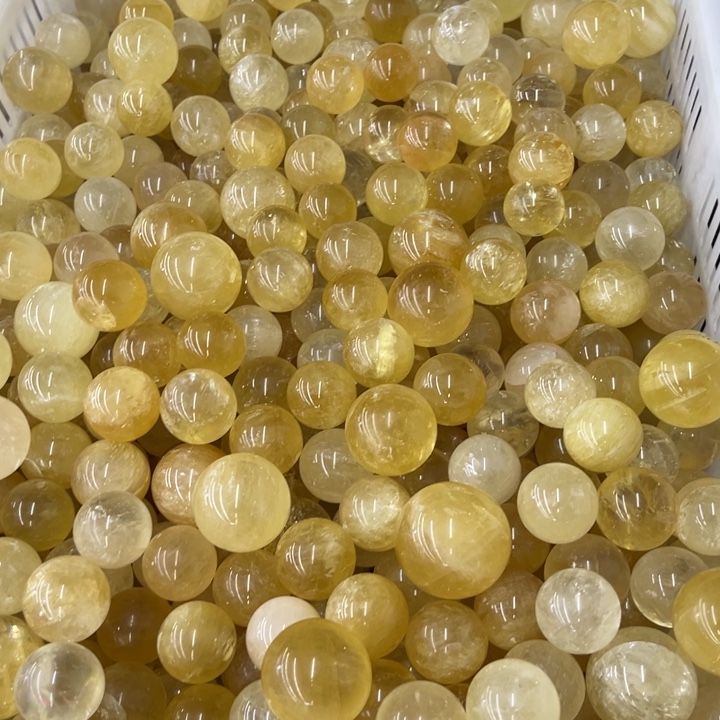 水晶珠宝半成品未镶嵌黄球随机一颗