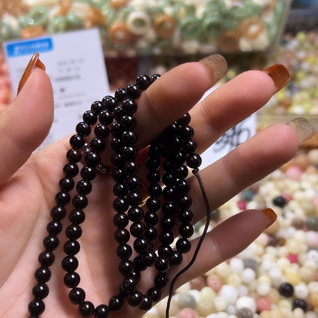 菩提根/象牙果吊坠卡6黑圆1条