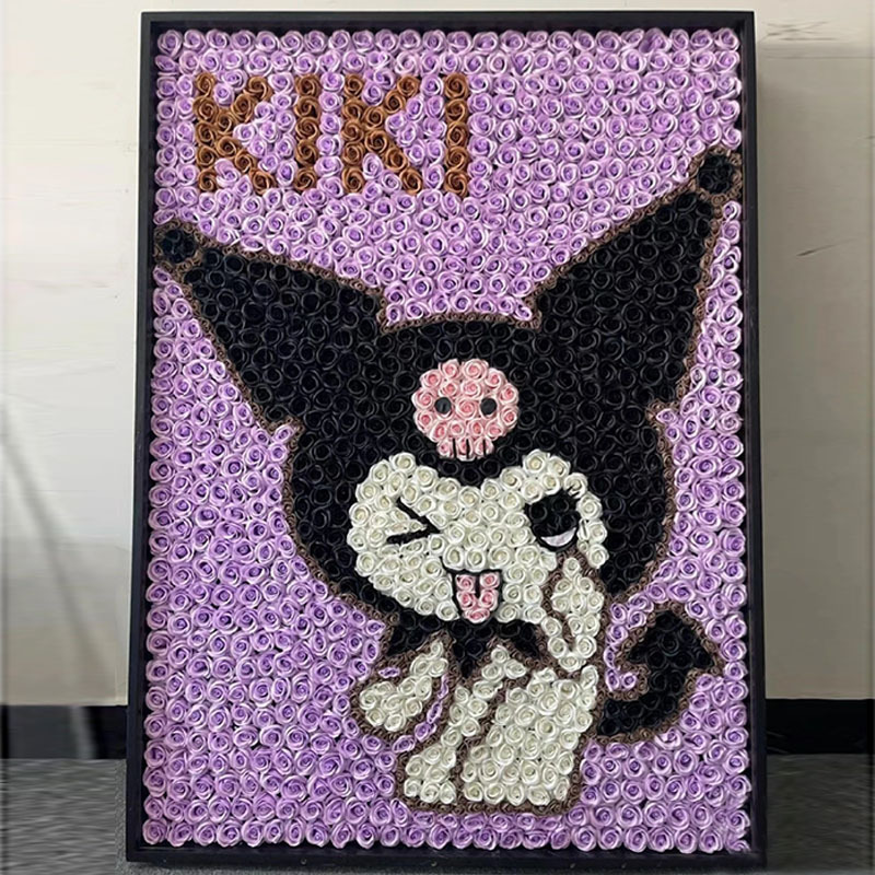 库洛米永生花生日装饰场景布置七夕礼物送女友情人节浪漫定制礼物